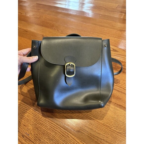 Faux Leather Olive Green Retro Old Money Mini Crossbody Purse Backpack - Picture 9 of 9